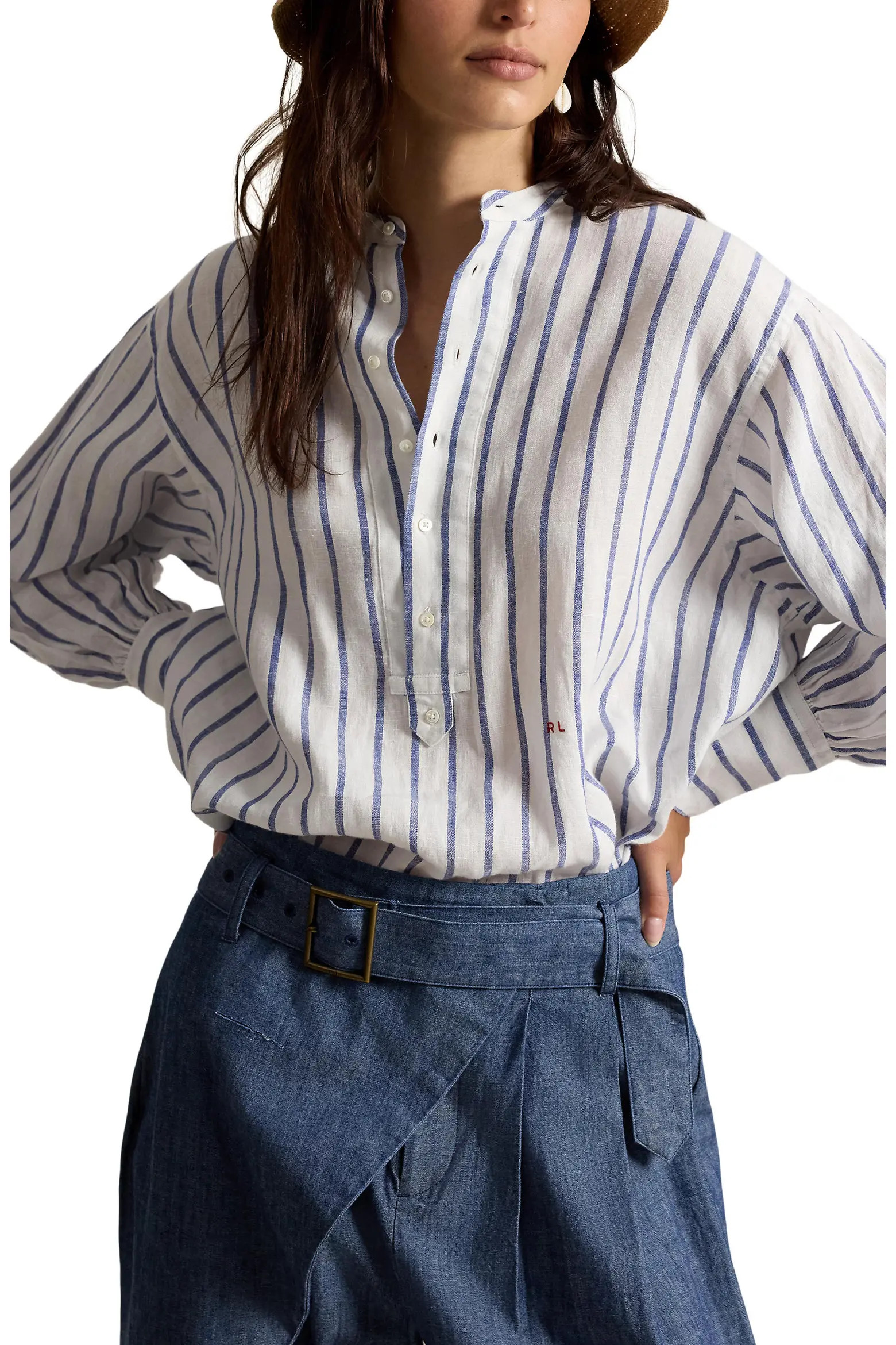 Stripe Long Sleeve Linen Shirt (Women) | Nordstrom | Nordstrom