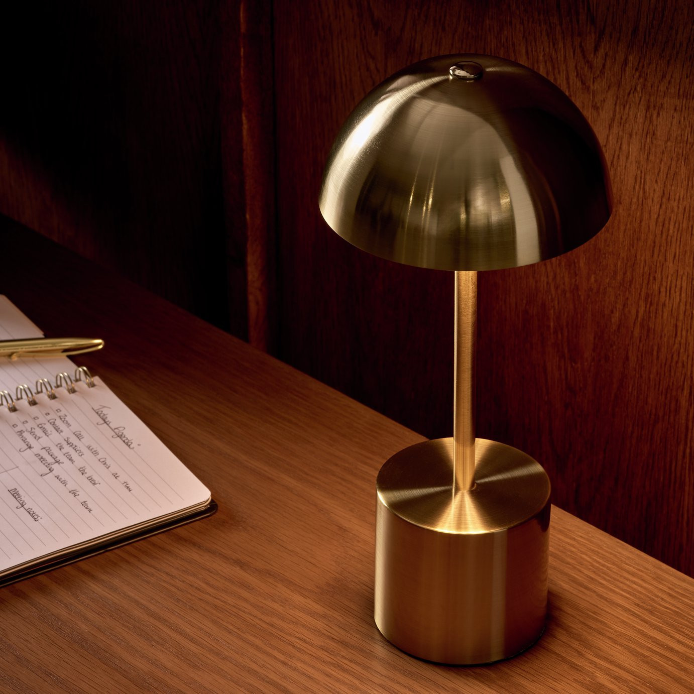 Habitat Rechargeable Mushroom LED Table Lamp - Brass | argos.co.uk