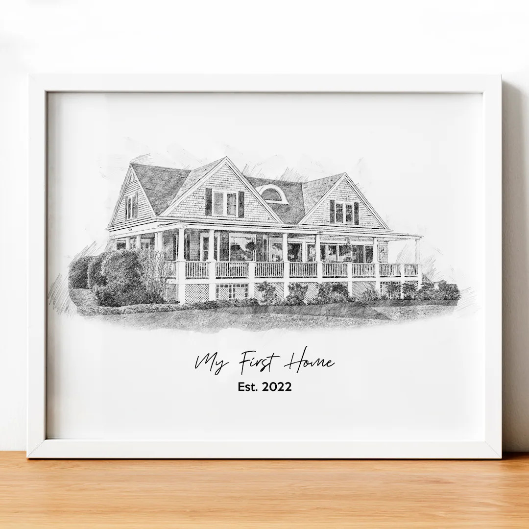 House Portrait, Custom Pencil House Sketch, Christmas Gift, Wedding Venue Sketch, Custom Home Por... | Etsy (US)