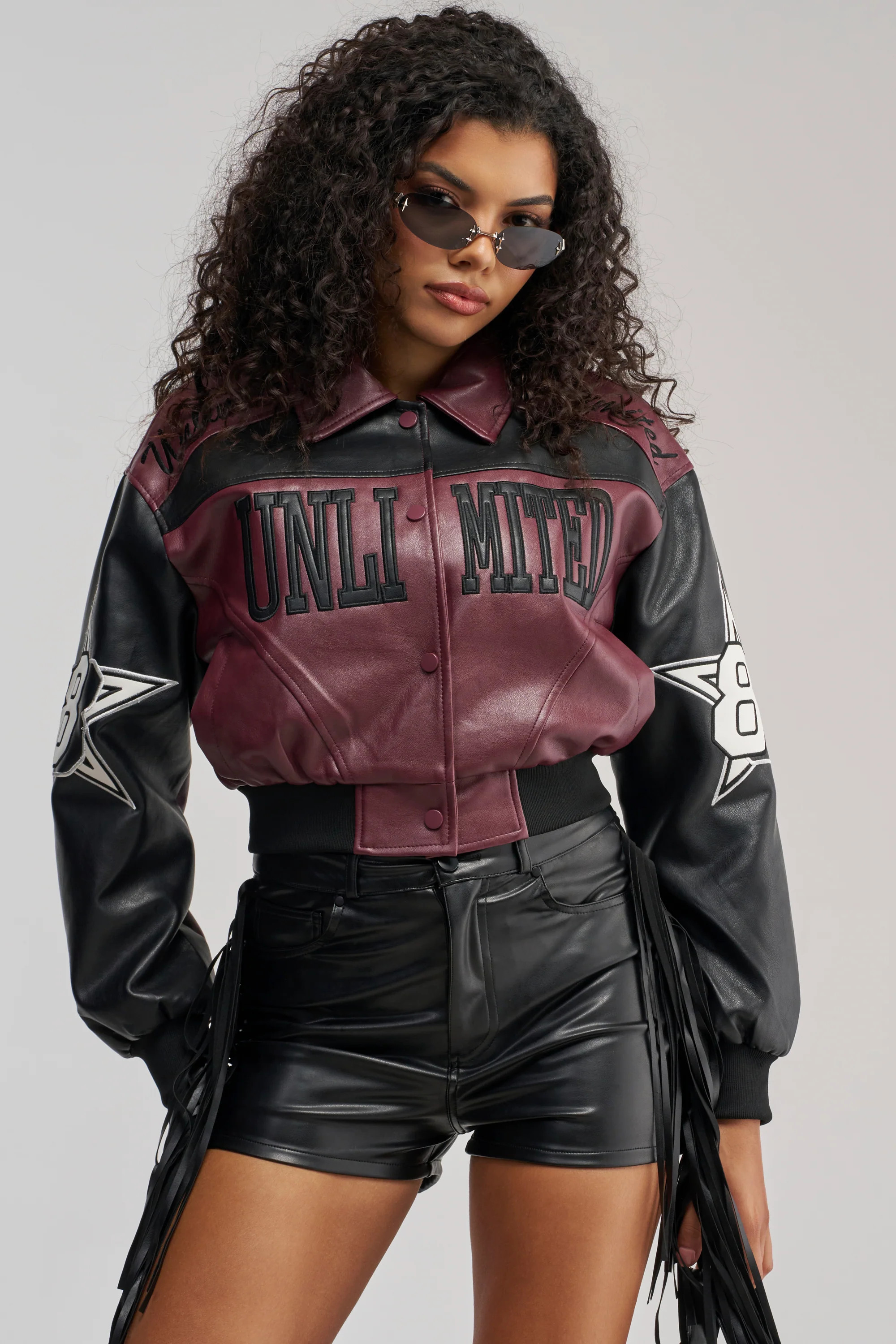 Faux Leather Moto Bomber Jacket, Cropped | AKIRA | AKIRA