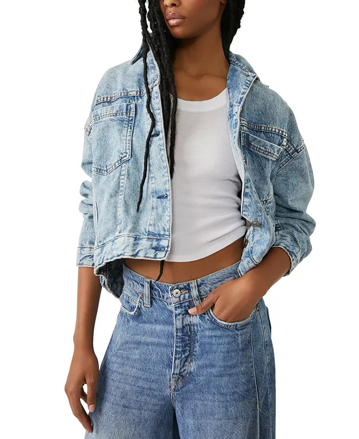 Free People Women's Opal Swing Denim Jacket - Macy's | Macys (US)