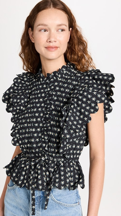 Sea Pascala Print Flutter Sleeve Top | SHOPBOP | Shopbop