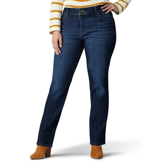 Lee Women's Plus Midrise Relaxed Fit Straight Leg Jean | Walmart (US)