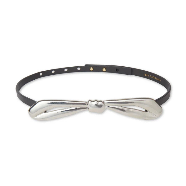 CHARCOAL BLANCHE BOW BELT | LELE SADOUGHI