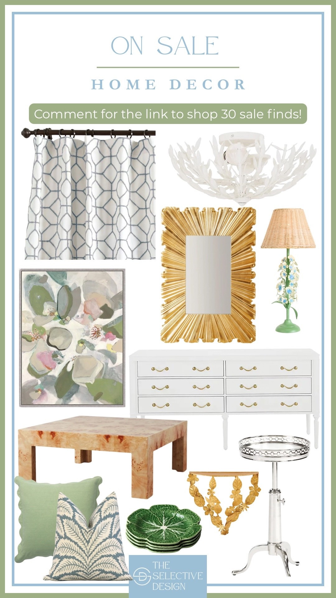 Classic grandmillennial home decor finds on sale! Ballard design has added lots of home decor to clearance! 

mirror on sale, classic home decor on sale, grandmillennial home decor on sale, preppy home decor on sale, wood chest on sale, dresser on sale, curtains on sale, affordable burl
Wood coffee table

#LTKSaleAlert #LTKHome