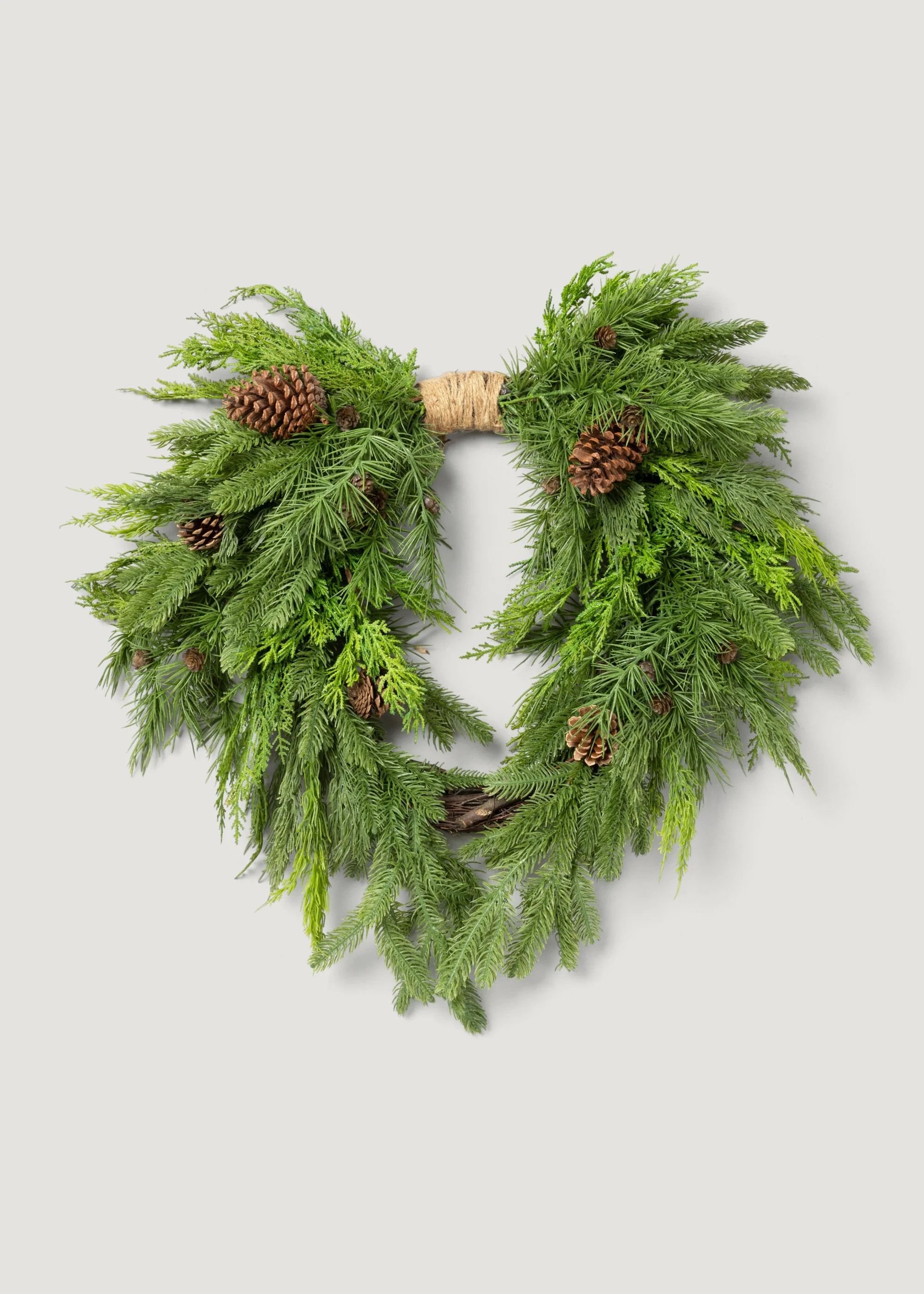 Heart-Shaped Winter Pine Wreath | Faux Christmas Wreaths | Afloral | Afloral