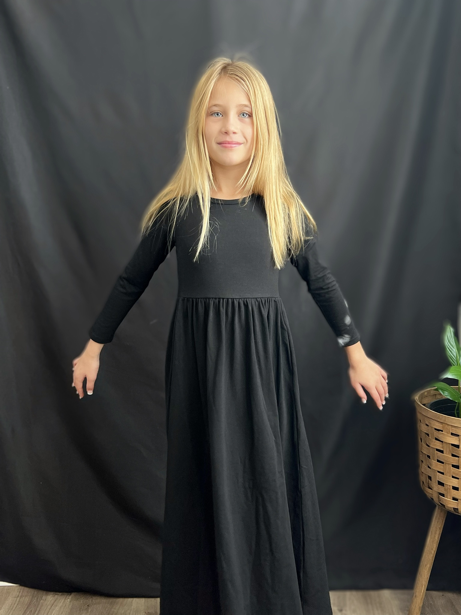Perfect girls black long sleeve knit dress for any occasion! 🖤 

#LTKfamily #LTKkids #LTKfindsunder50