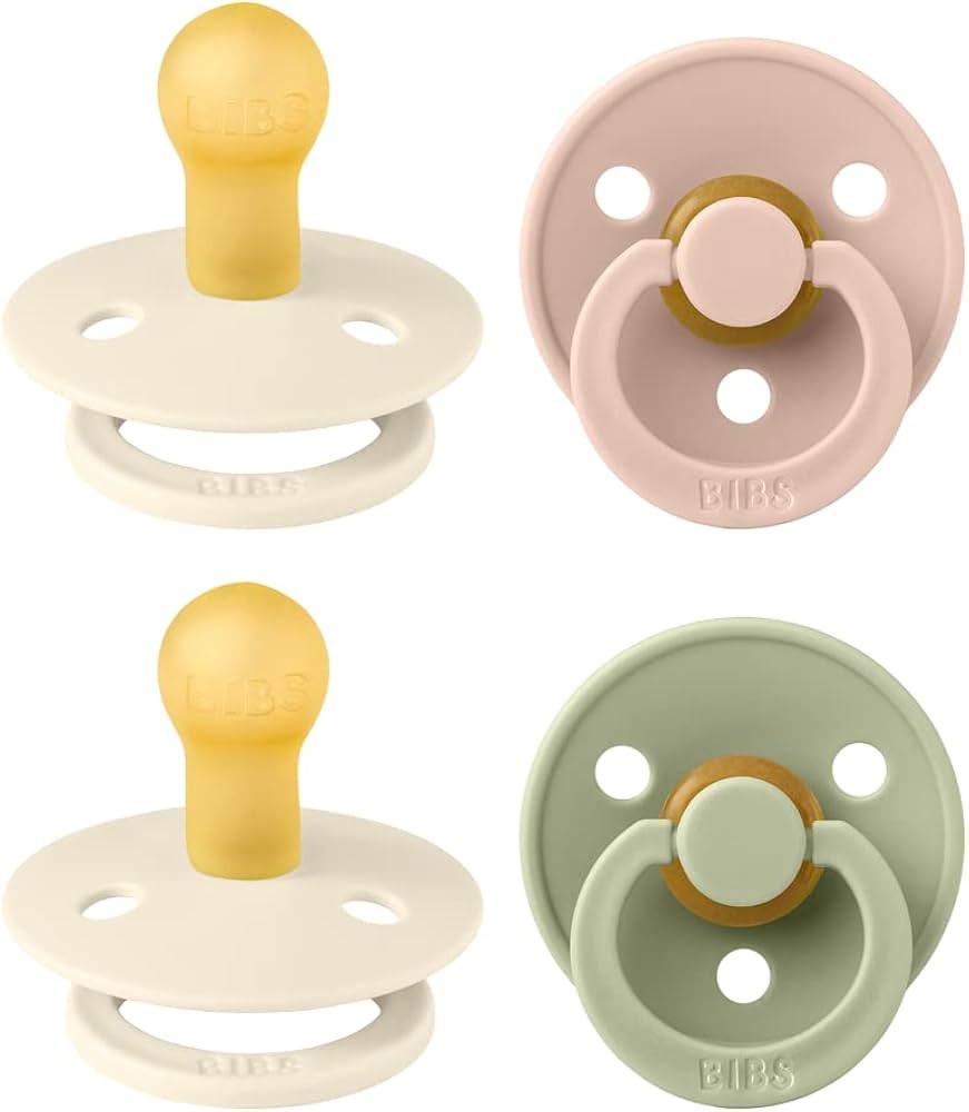 BIBS Colour Soother 4-Pack | BPA Free Dummy Pacifier | Round Nipple | Natural Rubber Latex | Made... | Amazon (US)