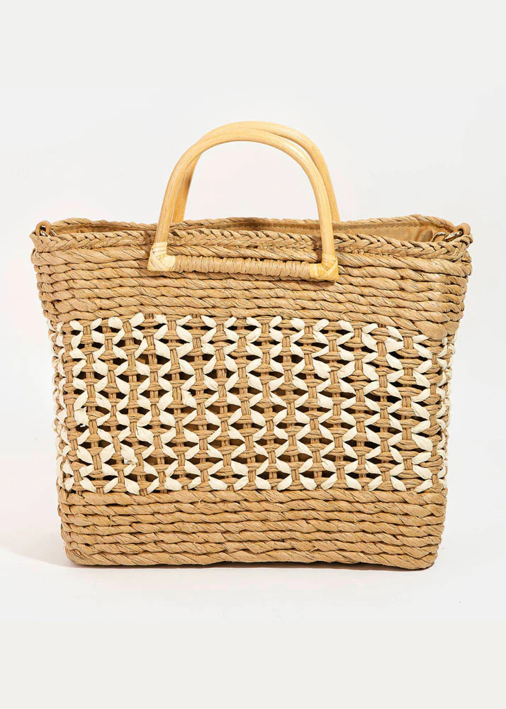 Square Basket Weave Tote | Abbey Glass