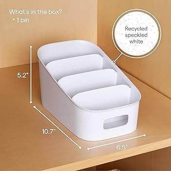 YouCopia ShelfBin Packet Organizer, 4-Tier Stairstep Raised Divided Bin, BPA-Free Storage Caddy f... | Amazon (US)