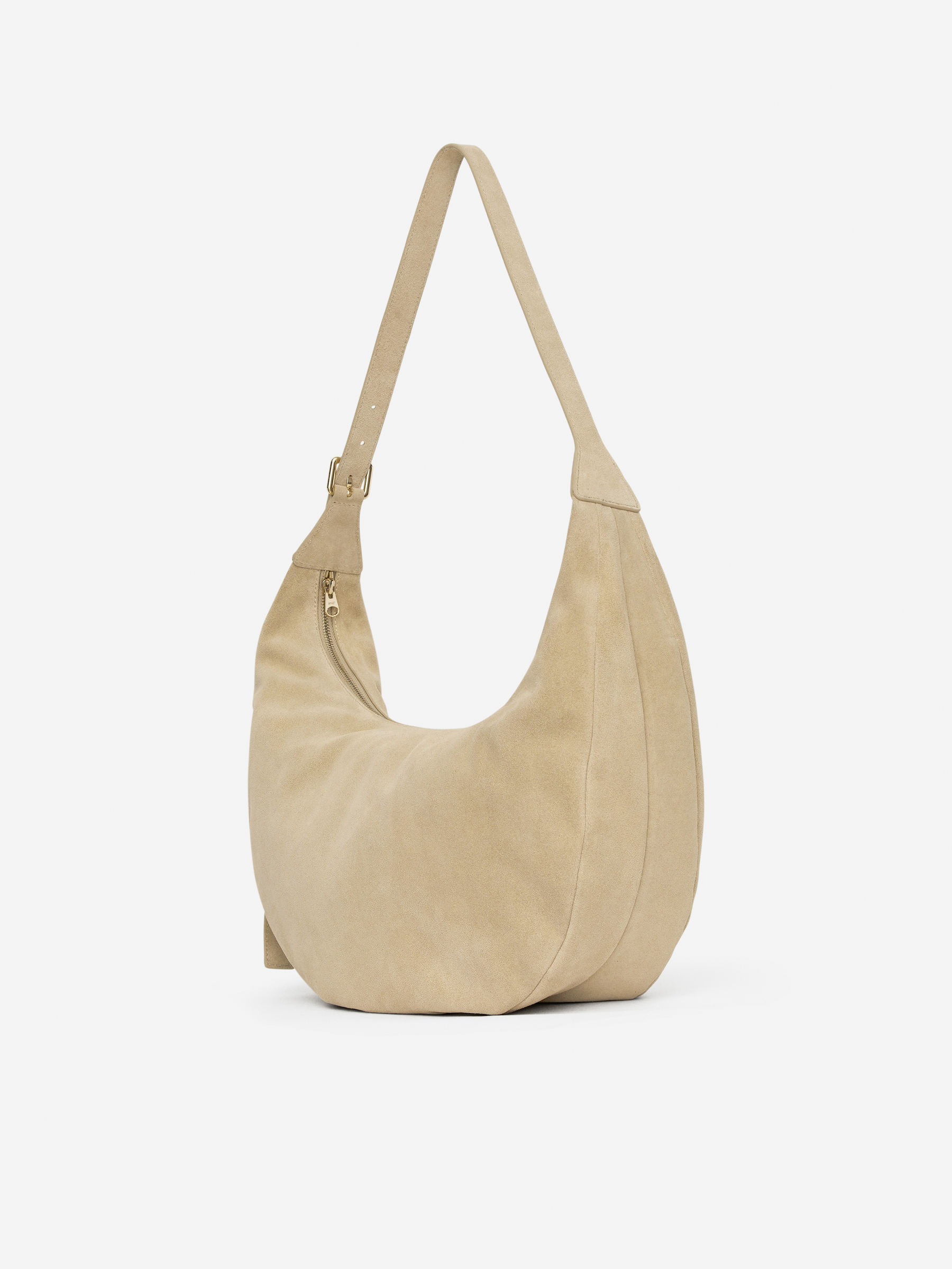 Curved Suede Bag – Beige – Women – ARKET GB | Arket UK