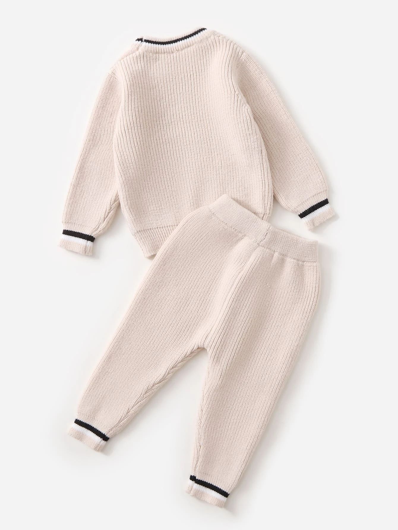 Baby Striped Trim Sweater & Knit Pants
   SKU: sk2107173258832519      
          (494 Reviews)
 ... | SHEIN
