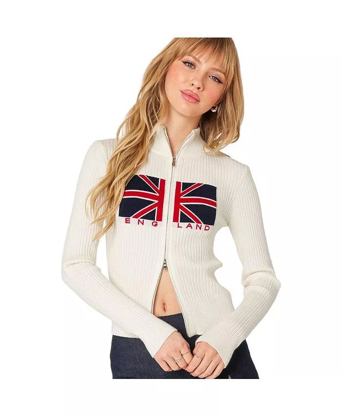 Edikted Women's England double zip cardigan - Macy's | Macy's