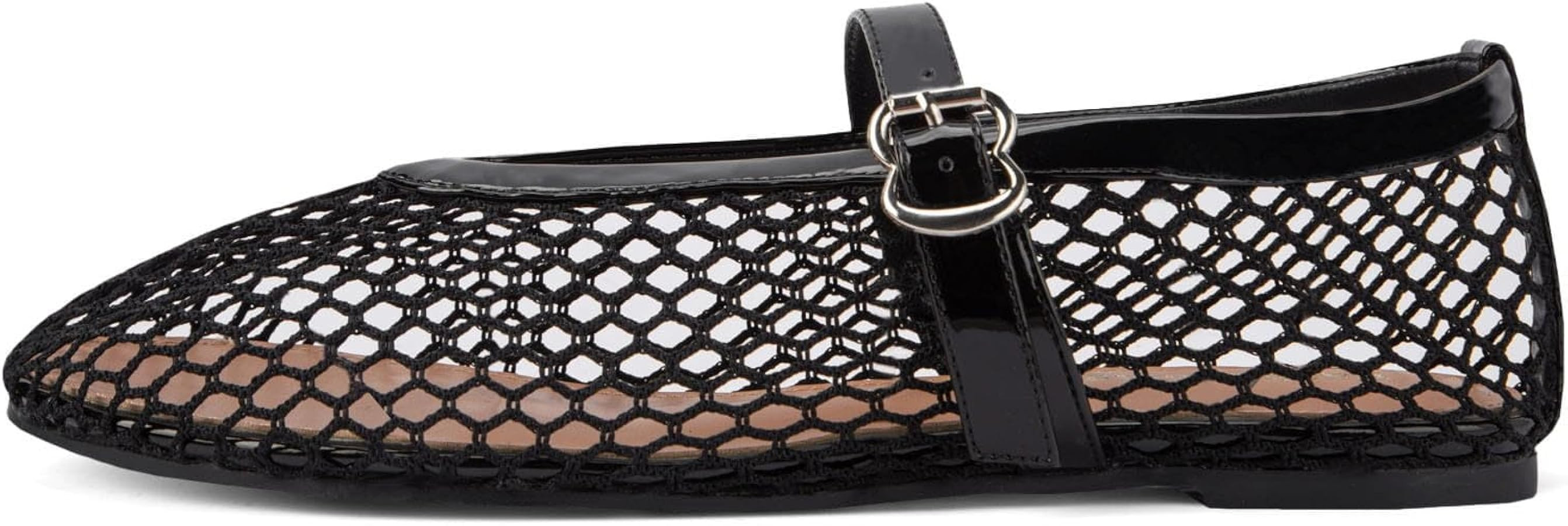 Mesh Flats for Women Mary Jane Flats with Straps Round Toe Buckle Slip on Flats Comfy Daily Casua... | Amazon (US)