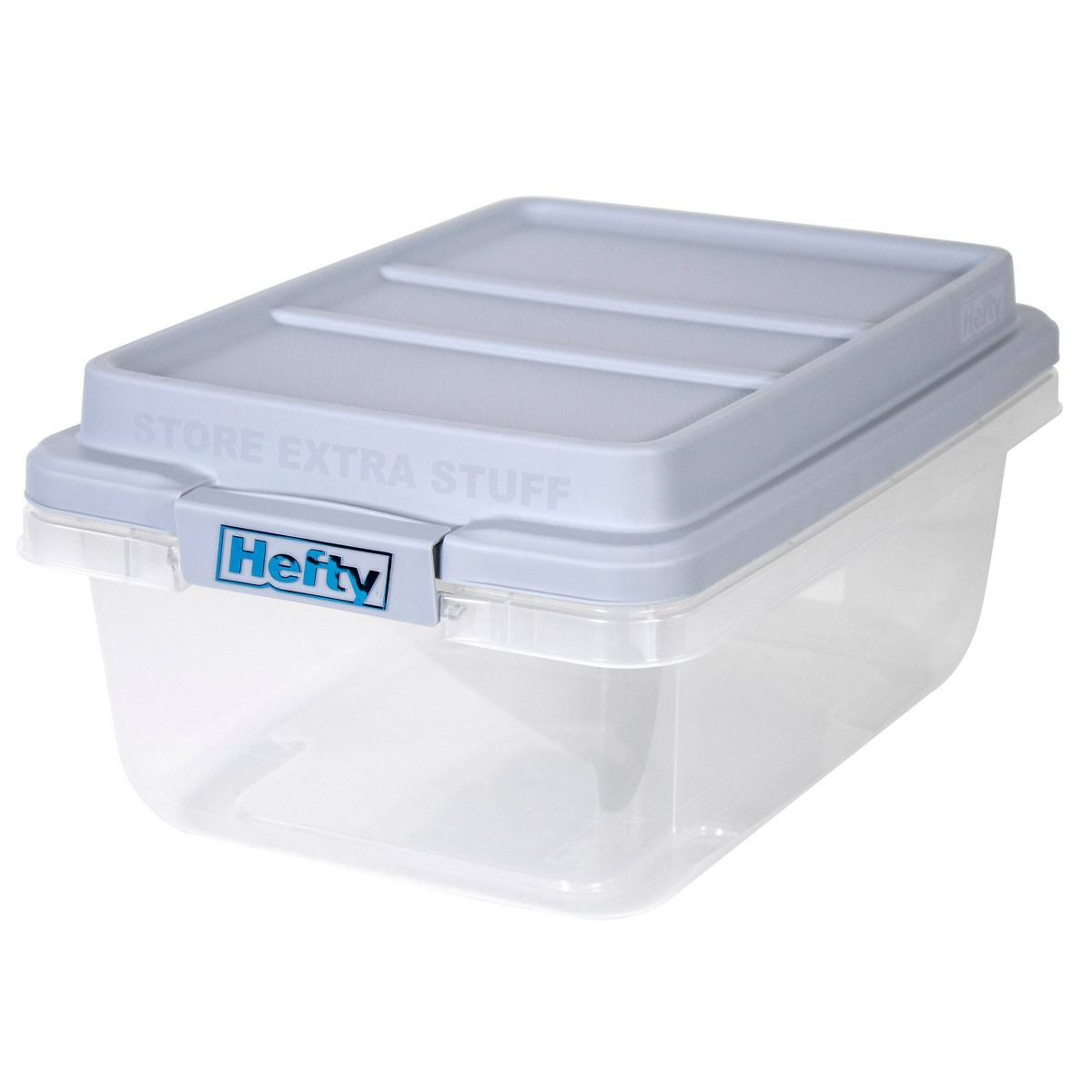 Hefty 18qt Plastic Storage Bin with Gray HI-RISE Stackable Lid: Universal Storage, Locking Handle... | Target