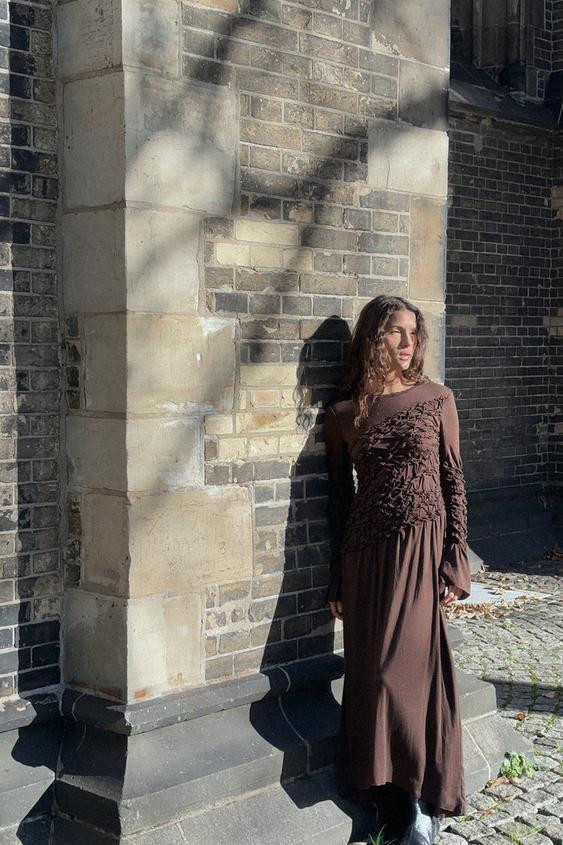 GATHERED MIDI DRESS | Zara US