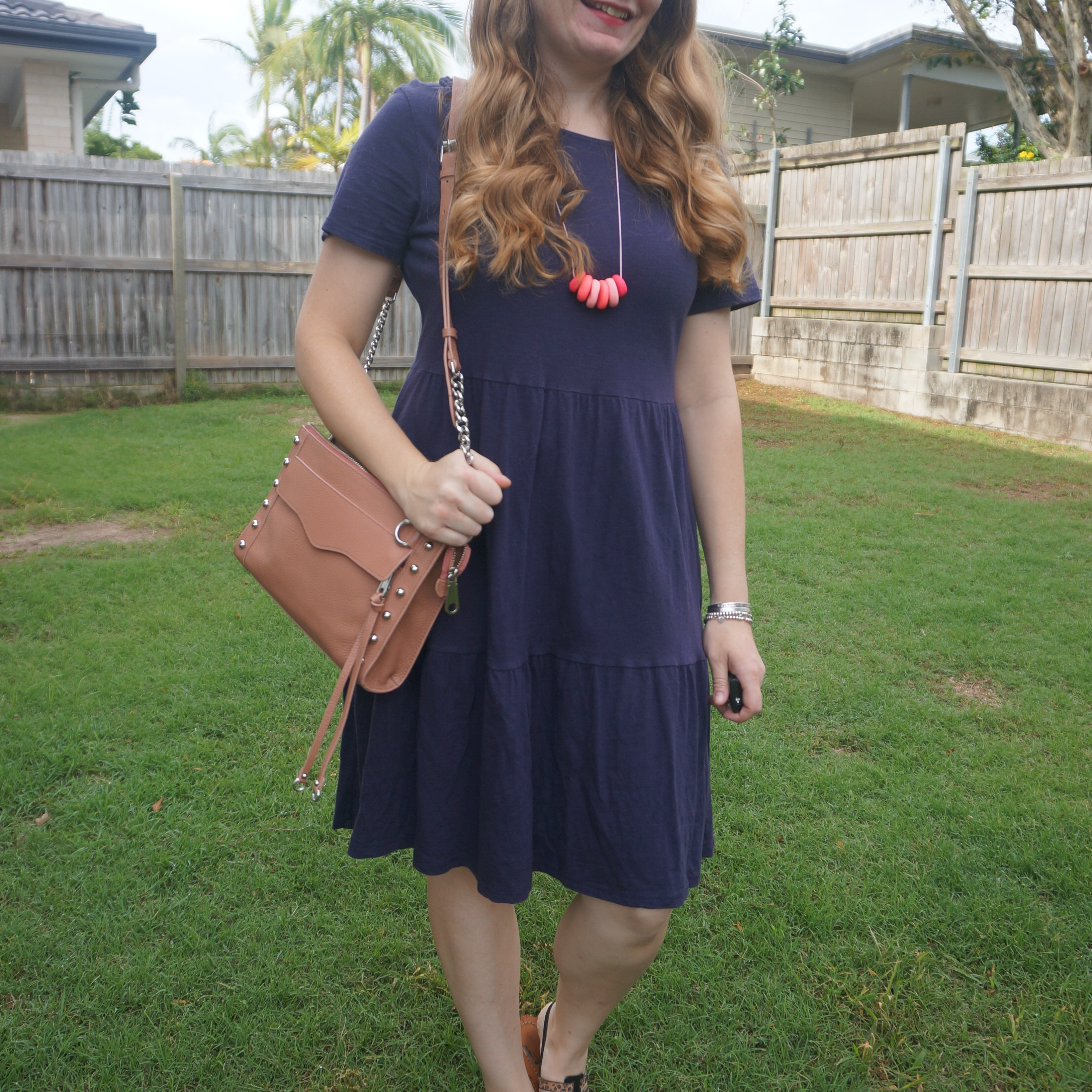Navy tiered Kmart Anko dress with pink handmade necklace and Rebecca Minkoff studded MAB crossbody bag 💙💕

#LTKbag #LTKaustralia #LTKsummer