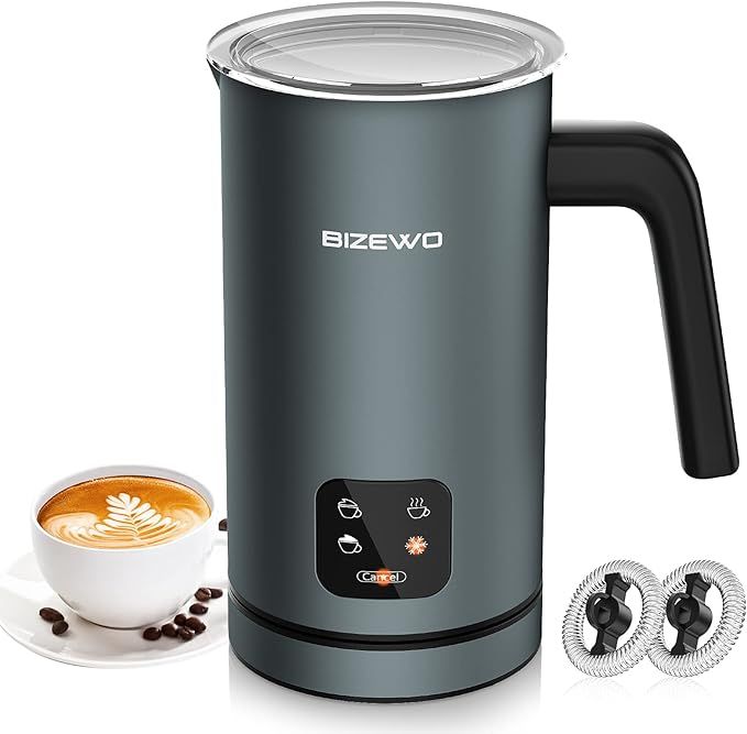 Frother for Coffee, Milk Frother, 4 IN 1 Automatic Warm and Cold Milk Foamer, BIZEWO Stainless St... | Amazon (US)
