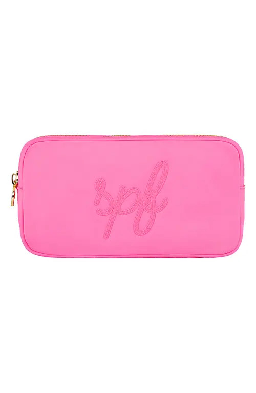 Stoney Clover Lane Small SPF Embroidered Pouch in Bubblegum at Nordstrom | Nordstrom