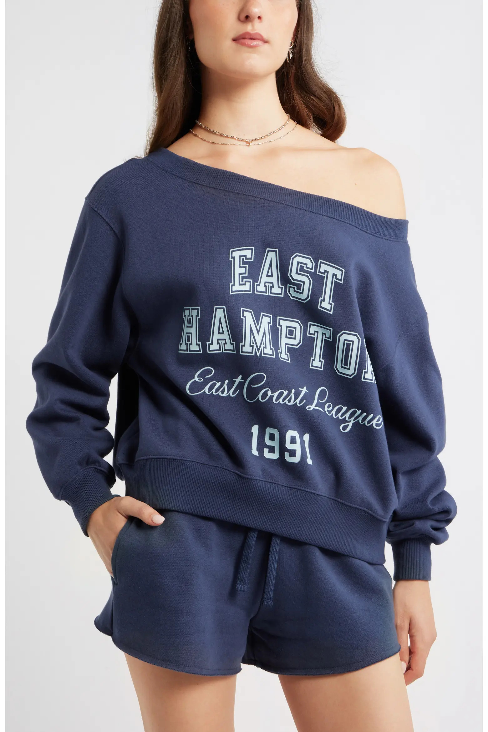 Off the Shoulder Fleece Graphic Sweatshirt (Women) | Nordstrom | Nordstrom