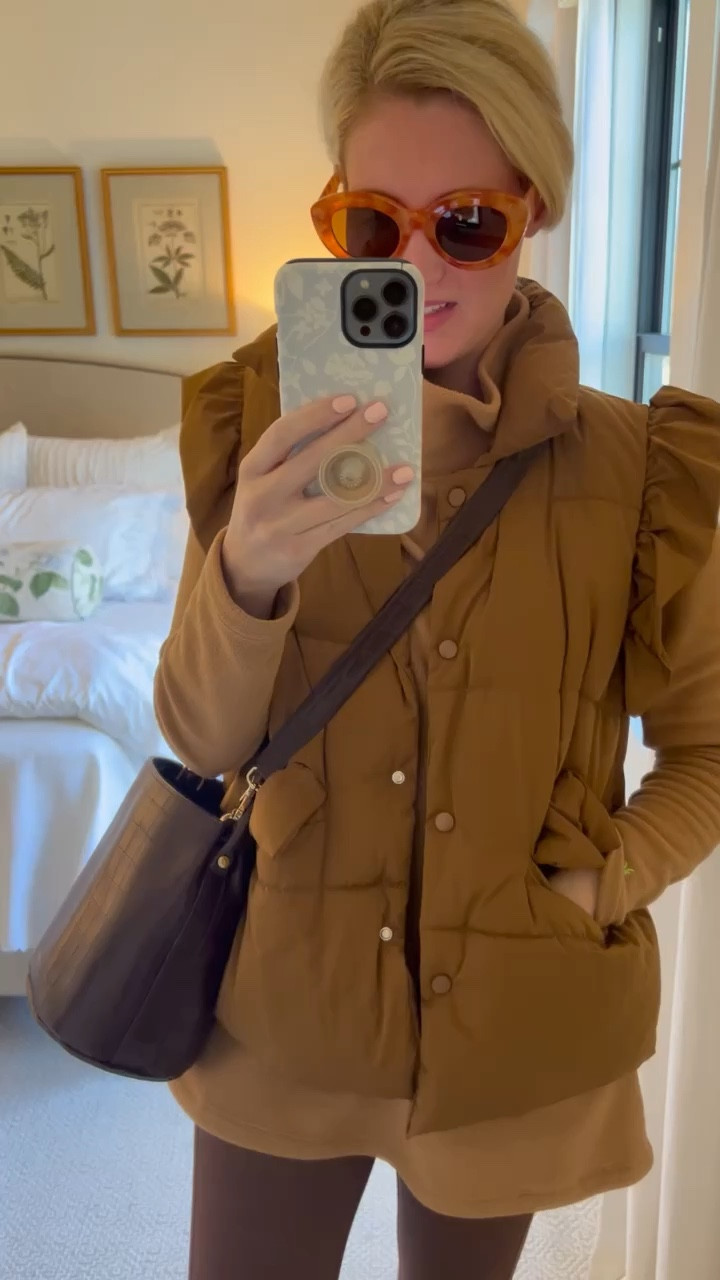 The cutest school drop off outfit for running errands! I love the ruffle sleeves on this vest! My Dudley pullover is 40% off code HOLIDAY40 !!!! 

#LTKHoliday #LTKCyberWeek