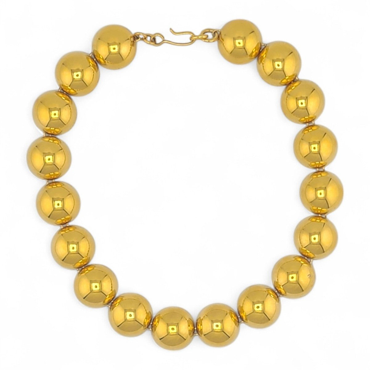 Vintage Monet Gold Tone Necklace Half Ball Moon Chunky Domed Link Runway | eBay | eBay US