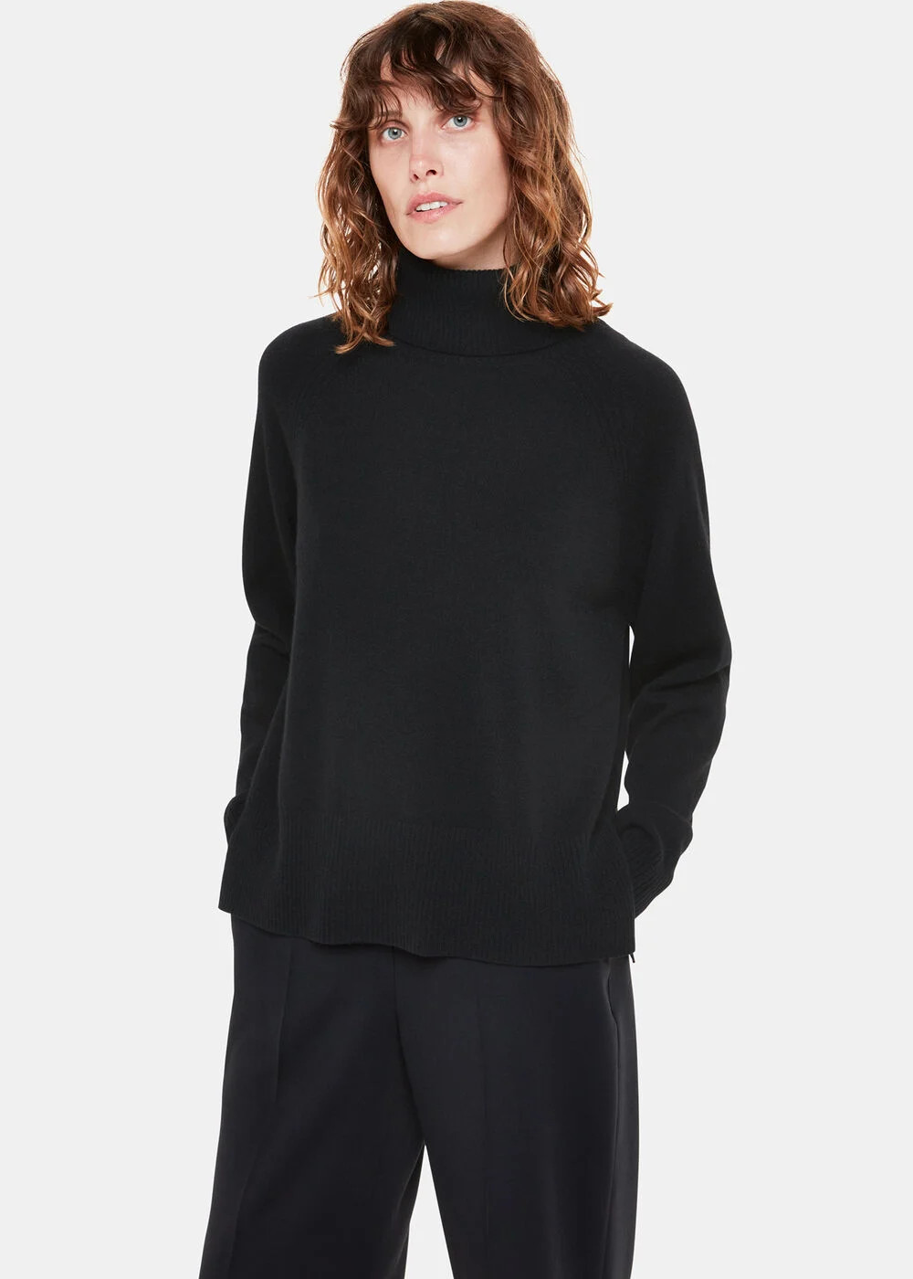 Black Cashmere Roll Neck Jumper | WHISTLES | Whistles UK | | Whistles