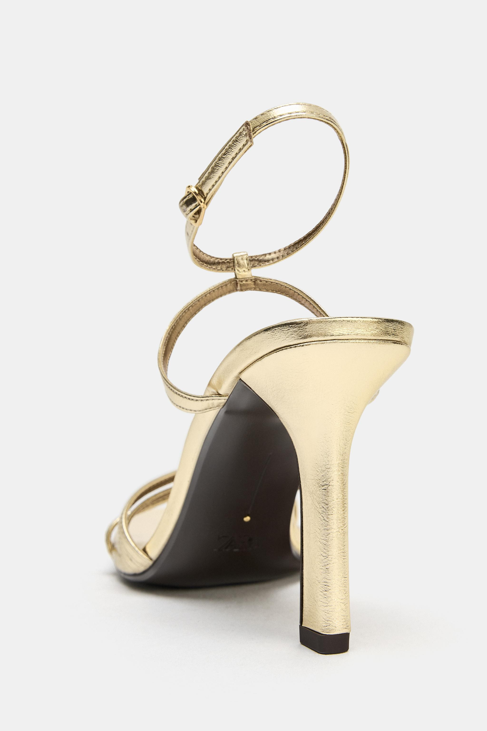 ABSATZSANDALETTE IN METALLOPTIK | Zara DE