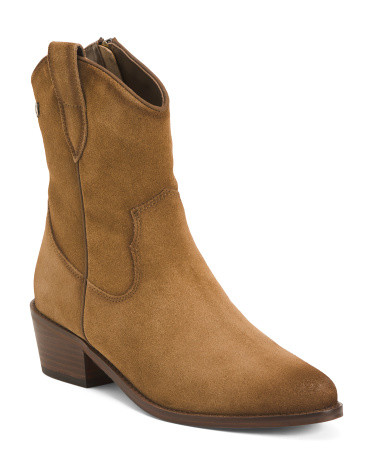 Made In Spain Suede Western Booties | TJ Maxx