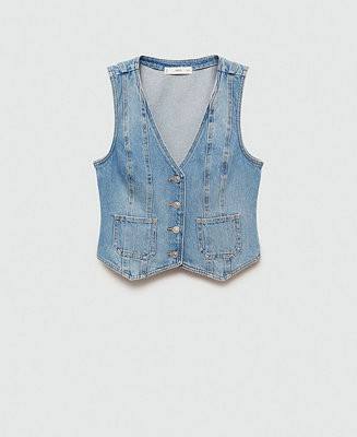 Women's Pockets Detail Denim Vest | Macy's