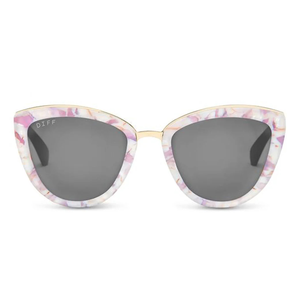 ROSE - PINK PEARL FRAME + GREY + POLARIZED | DIFF Eyewear