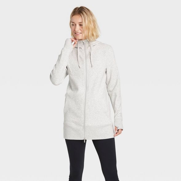 Women's Cozy Fleece Tunic Full Zip Sweatshirt - All in Motion™ | Target