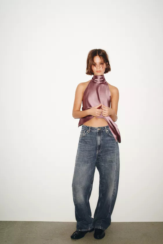 TRF MID-RISE BAGGY BARREL JEANS | Zara US