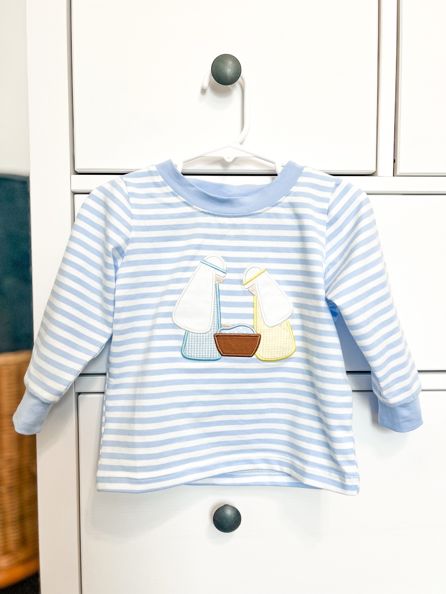 Little boys appliqué nativity long sleeve shirt 💙 Christmas nativity / Kids long sleeve / Light blue shirt / Christmas outfit / 

#LTKKids #LTKHoliday #LTKFamily