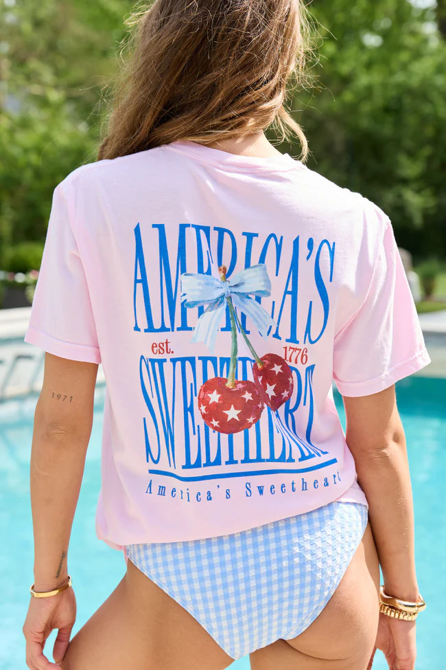 America's Sweetheart Cherry Light Pink Graphic Tee | Zulily