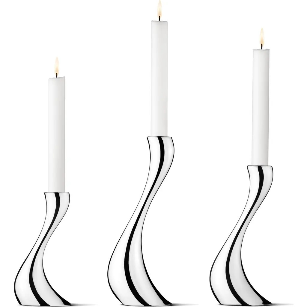 Georg Jensen Cobra Set of 3 Candleholders in Silver at Nordstrom | Nordstrom