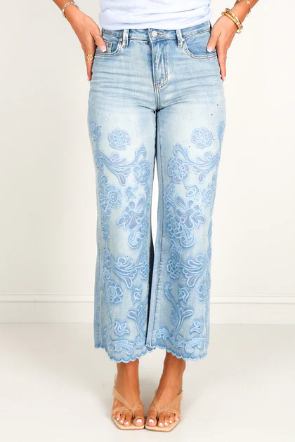 Wyatt High Rise Light Blue Wide Leg Jean | The Willow Tree