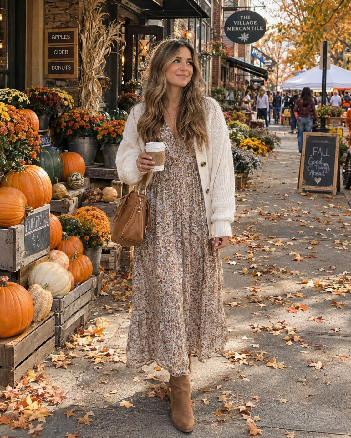 This might be my favorite easy fall dress combo 🤎🍁 A flowy floral maxi dress layered with a chunky cream cardigan and suede boots feels so cozy and pretty for fall. Perfect for farmers markets, pumpkin patches, family photos, fall brunch, Thanksgiving season, or a casual weekend out.

#AmazonFashion #AmazonDressFinds #FallMaxiDress #FallDress #CardiganOutfit #FallBoots #AmazonFallFashion #PumpkinPatchOutfit #FallFamilyPhotos #AutumnOutfit #CozyFallStyle #FallFashionFinds 

 #LTKSeasonal #LTKU #LTKSaleAlert
