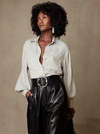 Balloon-Sleeve Utility Shirt | Banana Republic (US)