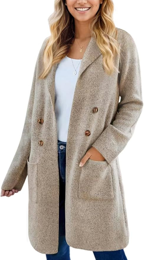 CiCiBird Women Fall Long Cardigan Sweater Trendy Knit Jacket Coat Dressy Blazer Coatigan | Amazon (US)