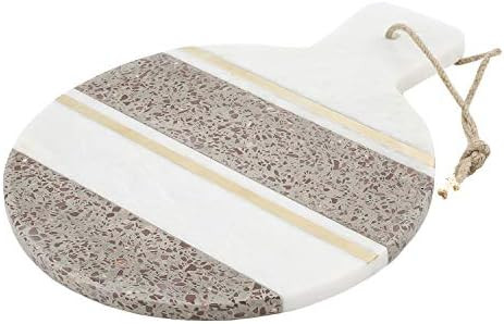Thirstystone Serving Board, one size, White Marble, Burgundy Terrazzo with Brass Inlay | Amazon (US)