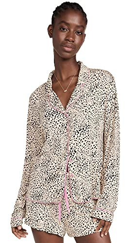 HONEYDEW Women's All American Shortie Pajama Set, Natural Animal, S | Amazon (US)