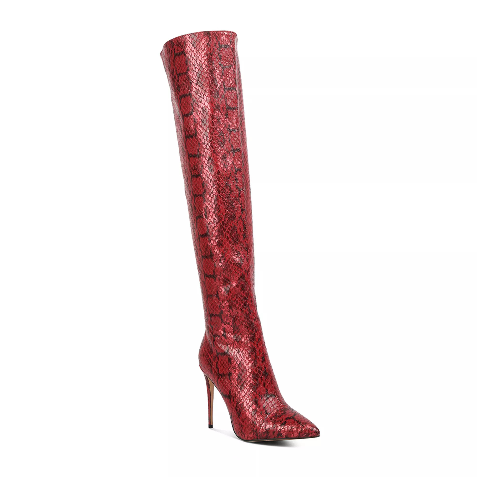 London Rag Catalina Women's Knee-High Snake Print Stiletto Boots | Kohl's
