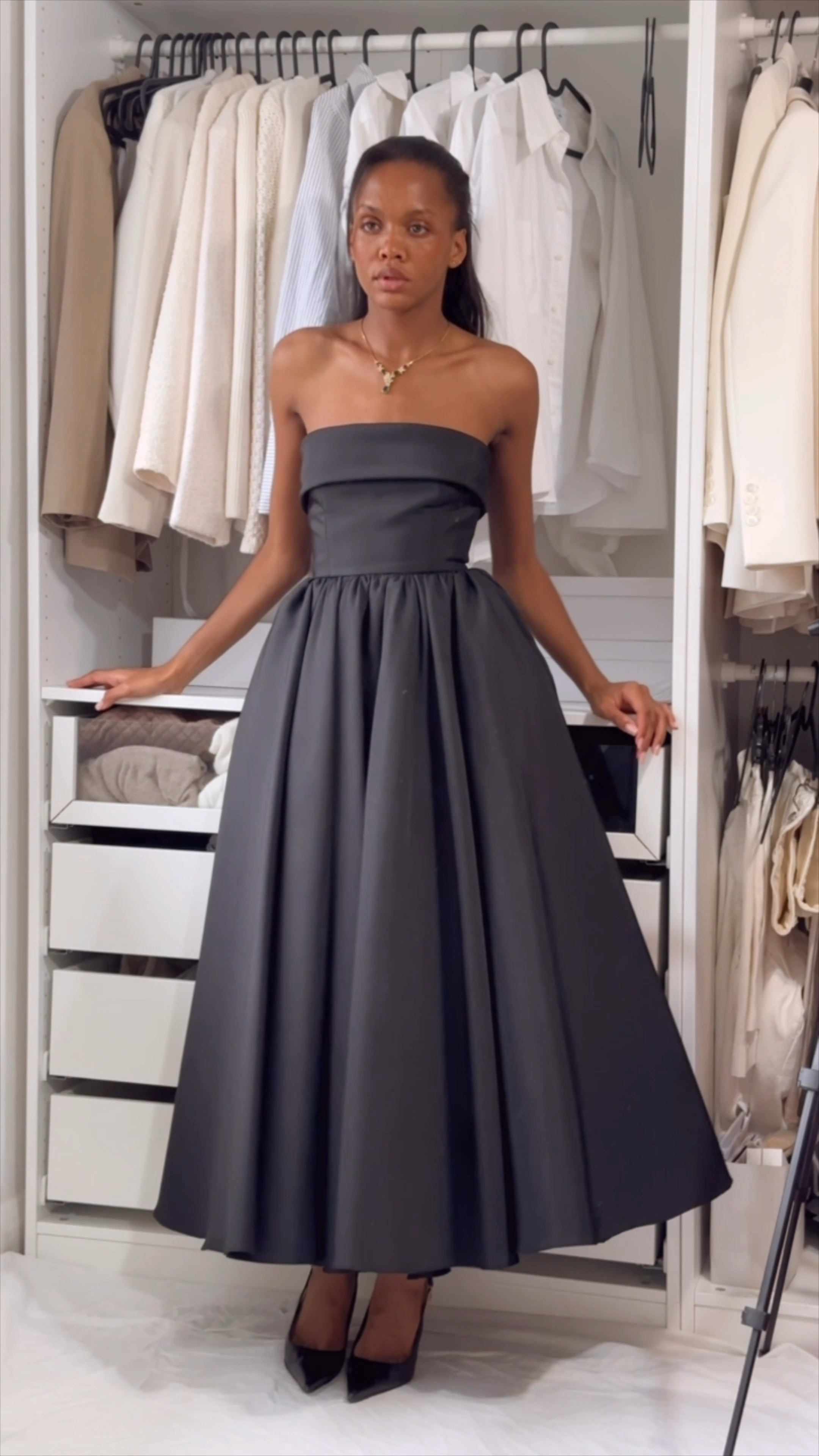 New arrivals Ilkyaz Ozel Romane in New Yorker dress, black gown, maxi dress, Farfetch, black heels, classic outfit 

#LTKuk #LTKsummer #LTKstyletip