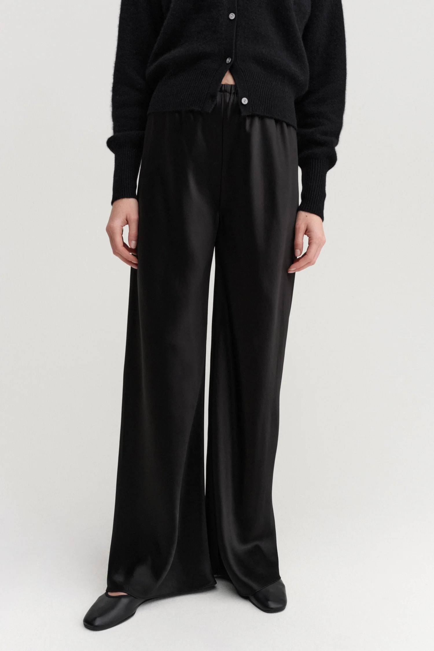 Bias Satin Pants, black | Almada Label