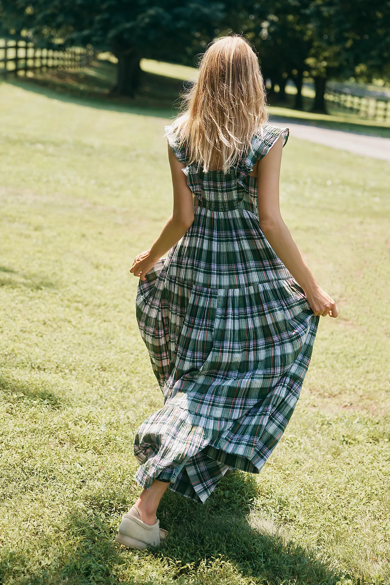 Pilcro Flutter-Sleeve Tiered Midi Dress | Anthropologie (US)