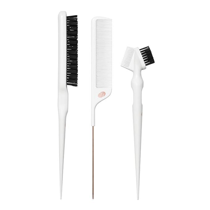 "T3 Detail Set with Pintail Comb, Edge Brush, and Teasing Brush, Three-Piece Hair Brush and Comb ... | Amazon (US)