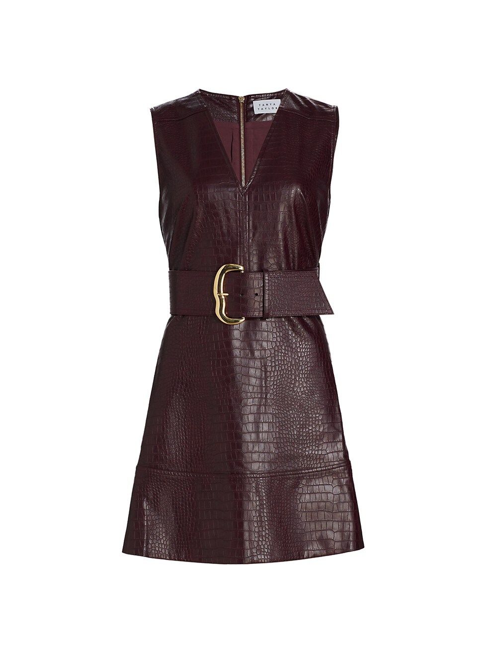 Tanya Taylor Reina Faux Leather Fit-&amp;-Flare Dress | Saks Fifth Avenue
