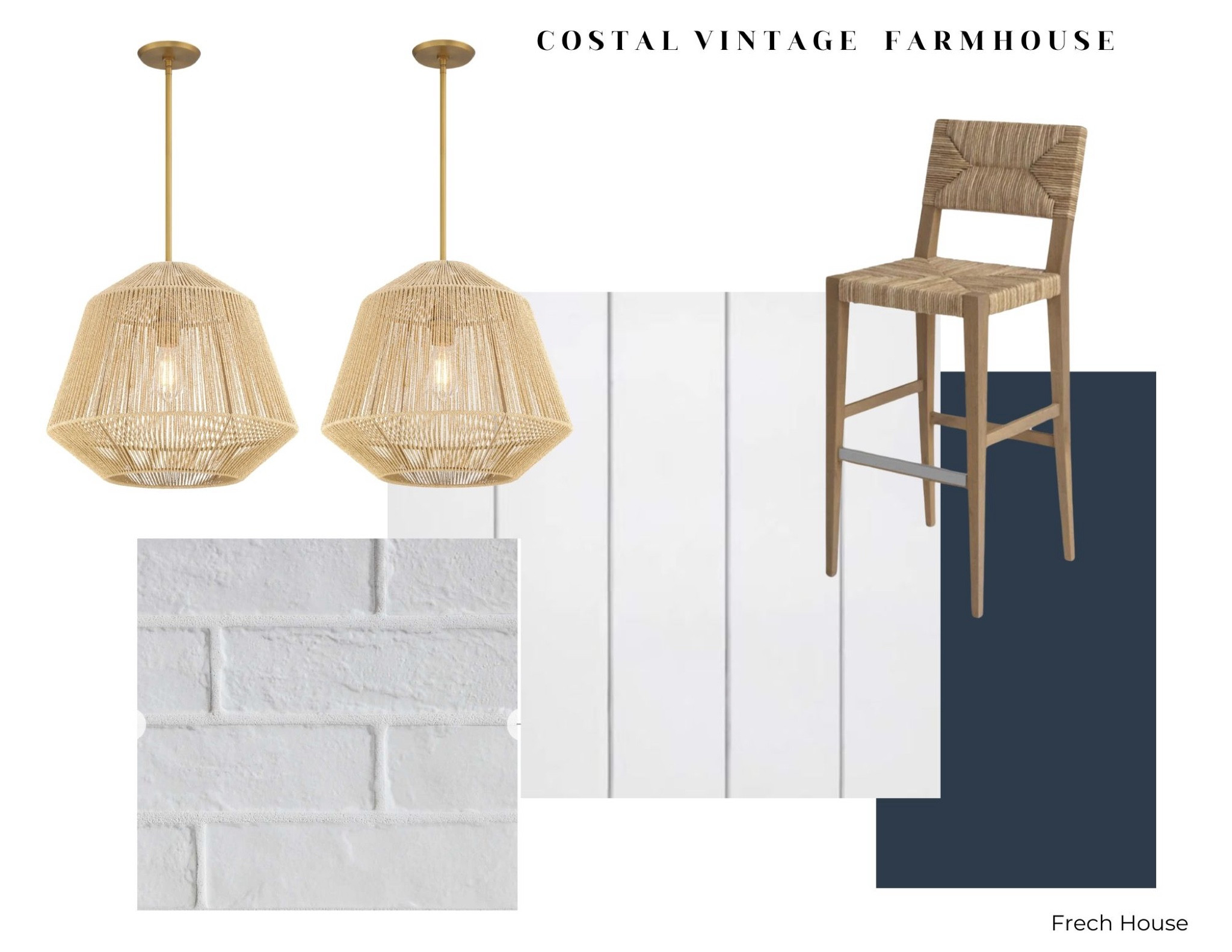 Coastal Vintage farmhouse. Adding in white brick and lighter chairs and lights gives it that beach feel! 

#LTKHome