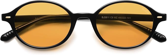 SOJOS Retro Oval Round Polarized Sunglasses Womens Mens, Small Chic Vintage Trendy Sunnies SJ2611 | Amazon (US)